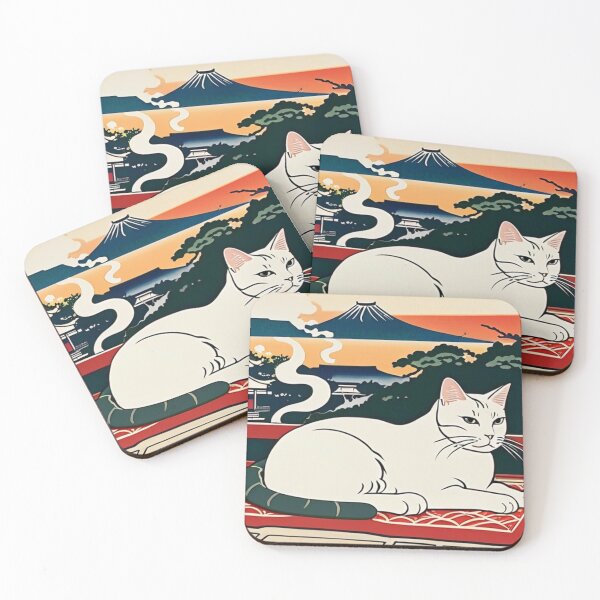 Item preview, Fuji View Cat – Tranquil Feline in a Traditional Japanese Setting designed and sold by LEO'S CREATURE　れおずくりーちゃー.
