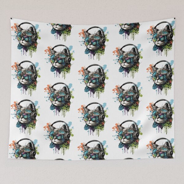 Item preview,  DJ Cat T-Shirt – Cool Music-Loving Kitty Design for Party Vibes designed and sold by Bigohobi.
