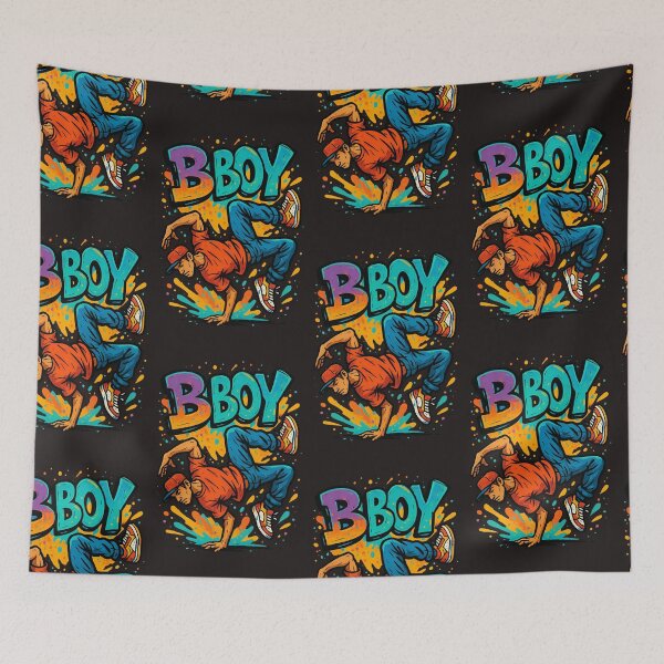 Item preview, B-Boy Break Dancer Hip Hop Graffiti Boombox Radio Cassette Break Dance Design  designed and sold by Grin.