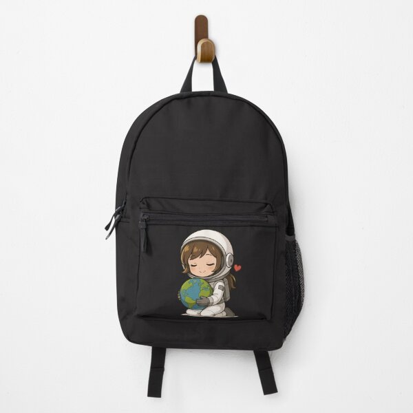 Item preview, Chibi Anime Girl Hugging Earth in Space Suit – Cute Planet Love Design designed and sold by ColorSplash123.