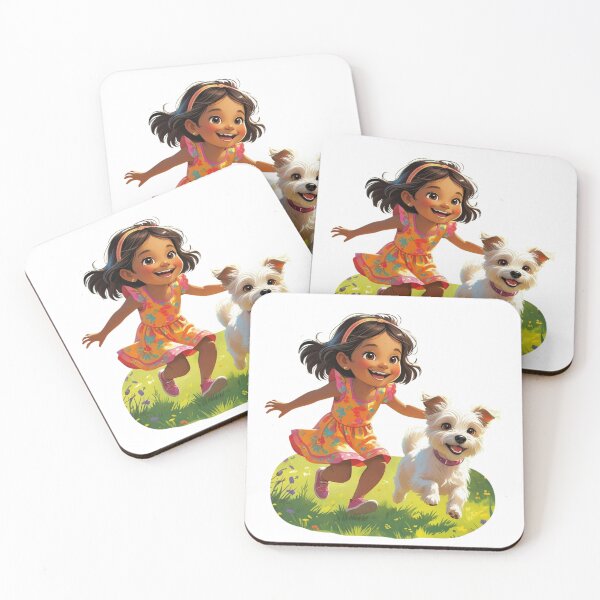 Item preview, Meadow Playtime – Little Girl and Dog designed and sold by smitke.
