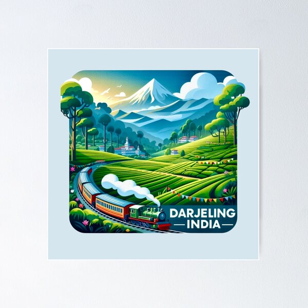 Item preview, Darjeeling, India – Toy Train and Tea Gardens designed and sold by Myra365Art.