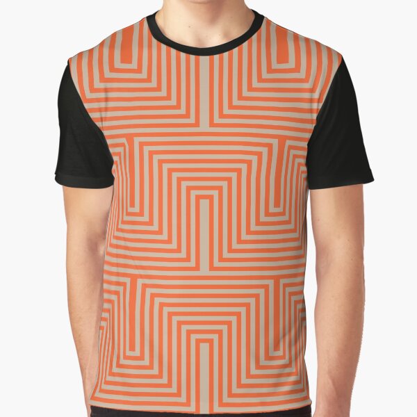 Doors & corners optical art pattern in orange and beige Graphic T-Shirt