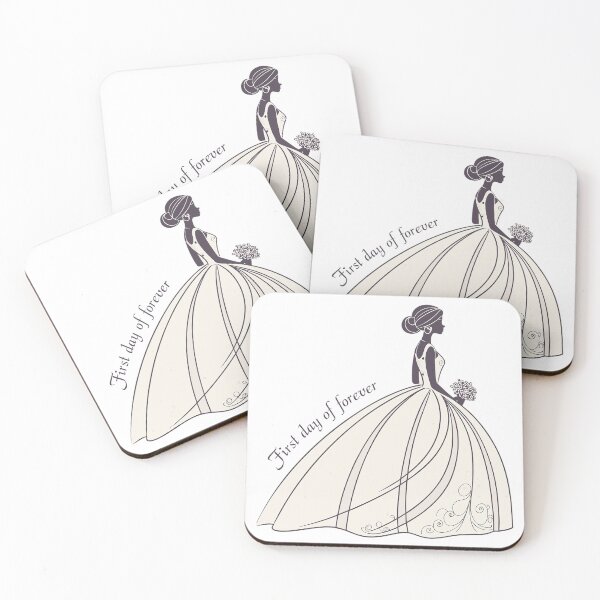 Item preview, A beautiful bride with the words " First day of forever" designed and sold by Merrylands Artshop.