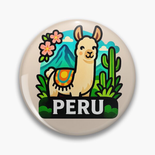Item preview, Peru - Llama with Andean Mountains & Wild Cactus designed and sold by Myra365Art.