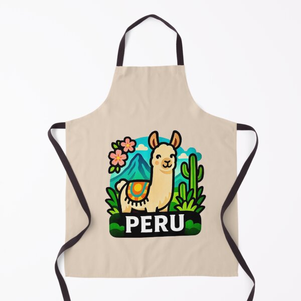 Item preview, Peru - Llama with Andean Mountains & Wild Cactus designed and sold by Myra365Art.