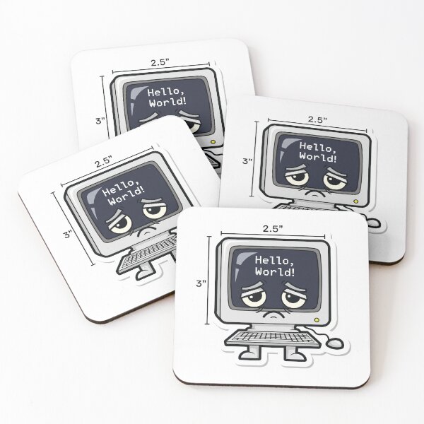 Item preview, Pegatina triste de "¡Hola, mundo!" para computadora designed and sold by Oceanic09.