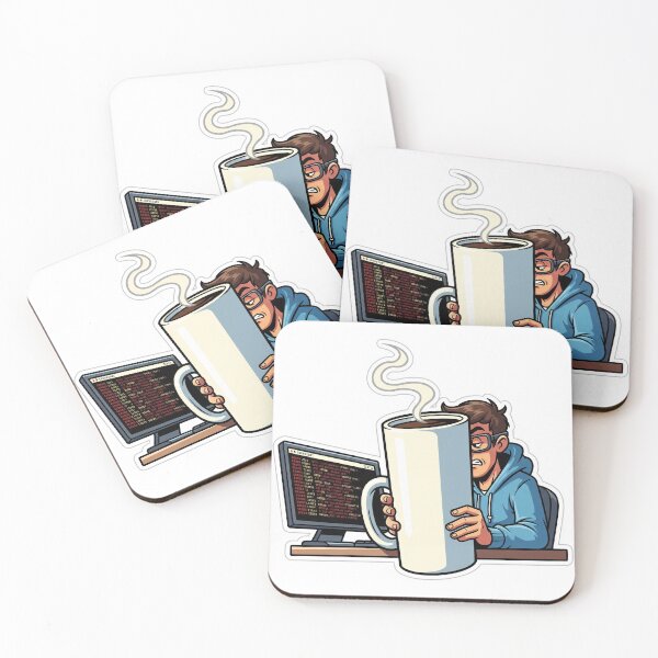 Item preview, Programmer with Giant Coffee Mug Sticker designed and sold by Oceanic09.
