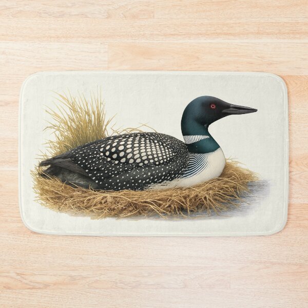 Item preview, Common Loon Nesting Duck Bird Ornithology Art designed and sold by kakarikihill.