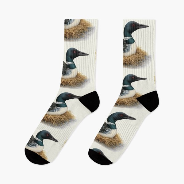 Item preview, Common Loon Nesting Duck Bird Ornithology Art designed and sold by kakarikihill.