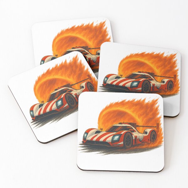 Item preview, sports car on fire designed and sold by RetroCode.