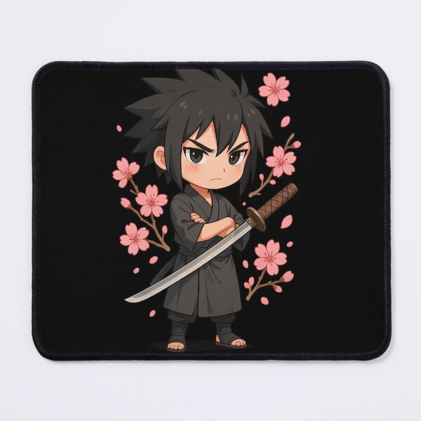 Item preview, Chibi Samurai Warrior with Katana and Cherry Blossoms – Cute Anime Style designed and sold by ColorSplash123.