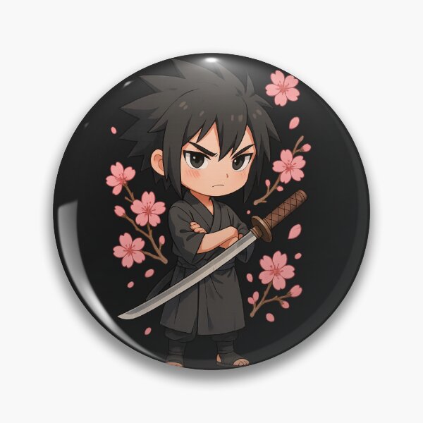 Item preview, Chibi Samurai Warrior with Katana and Cherry Blossoms – Cute Anime Style designed and sold by ColorSplash123.