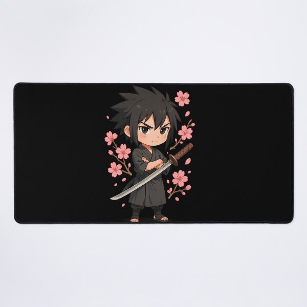 Item preview, Chibi Samurai Warrior with Katana and Cherry Blossoms – Cute Anime Style designed and sold by ColorSplash123.