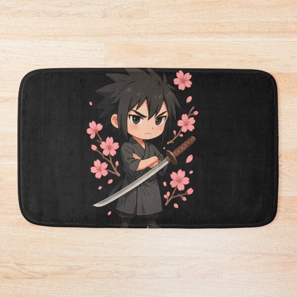 Item preview, Chibi Samurai Warrior with Katana and Cherry Blossoms – Cute Anime Style designed and sold by ColorSplash123.