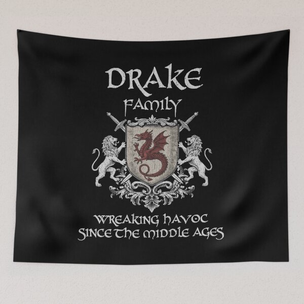 Item preview, Drake Family Crest – Medieval Heritage Emblem for Ancestry Lovers & Vintage Style Fans designed and sold by 9X FR.