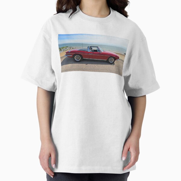 Item preview,  Classic Red Triumph Stag Motor Car Parked on Seafront Promenade. designed and sold by Umdash919.