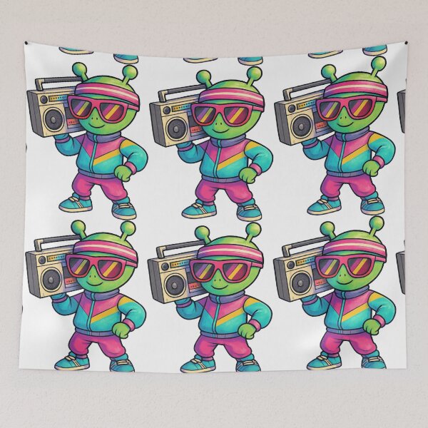 Item preview, Music On- Problems OFF- Cute Alien illustration  designed and sold by FilMate.