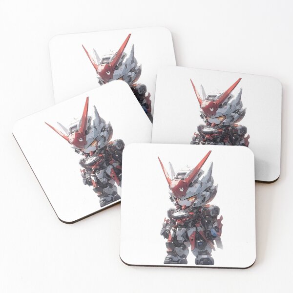 Item preview, Chibi Mecha Warrior – Red & White Armored Anime Robot designed and sold by Dyan4.