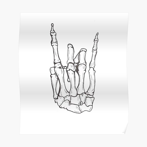 Skeleton Hand Posters Redbubble