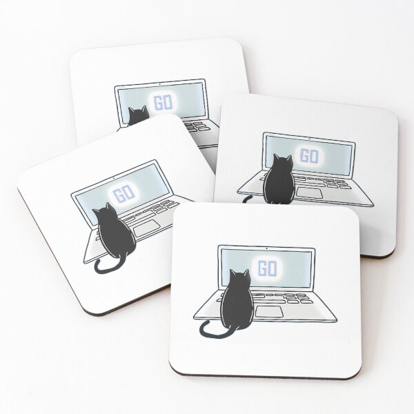 Item preview, Go Mode Activated – Cute Black Cat Programmer at Work on Laptop | Coding Cat Art for Developers & Coffee Lovers designed and sold by RAZ1995.