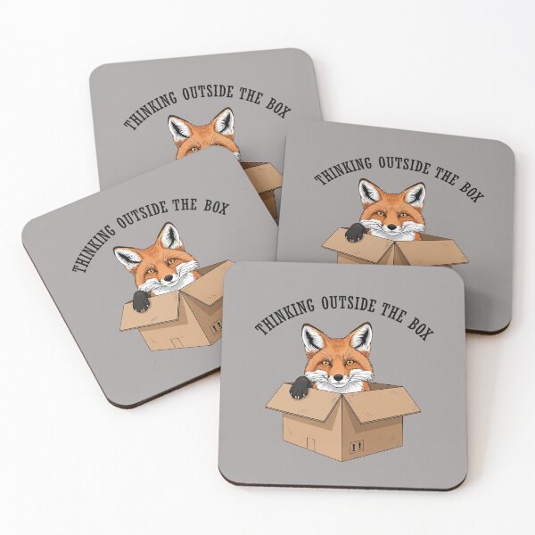 Item preview, Curious Fox Peeking Out of Cardboard Box designed and sold by WittyNest Studio.