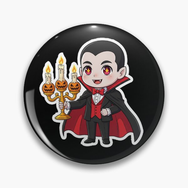 Artikelvorschau, Chibi-Vampir mit Kürbis-Kandelaber entworfen und verkauft von jennyrose88.