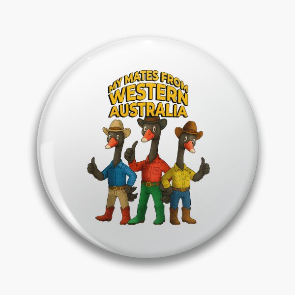 Item preview, My Australian Mates – Cute Western Australia Black Swan Mates – Aussie Cartoon Cowboy Trio Animals Cartoon Illustration designed and sold by Michael van der Hoorn.