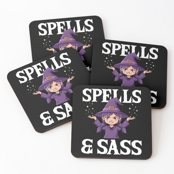 Item preview, SPELLS AND SASS - WITH HALLOWEEN designed and sold by KEF Custom.