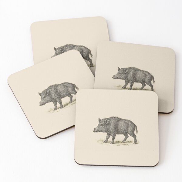 Artikelvorschau, Wildschwein Wildschwein Vintage Fauna Illustration entworfen und verkauft von Edith Leyster.