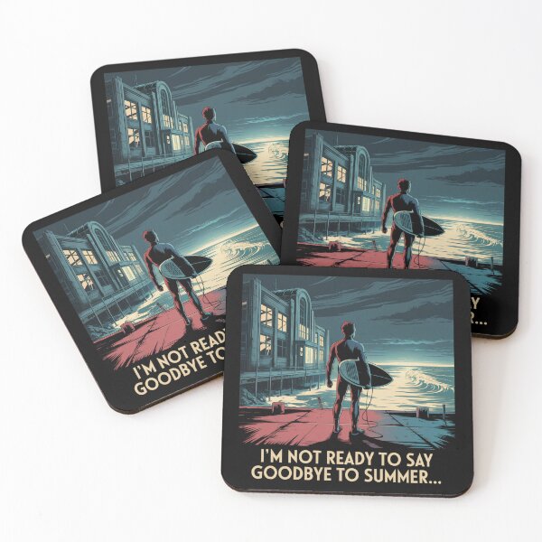 Item preview, Not Ready to Say Goodbye to Summer – Melancholy Surfer Art designed and sold by WykroMerch.