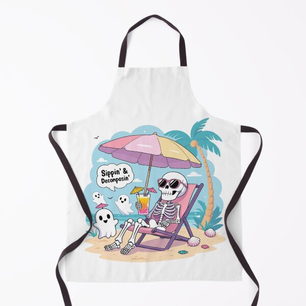 Item preview, Sippin’ & Decomposin’ – Funny Beach Skeleton Halloween Art designed and sold by mythasia.