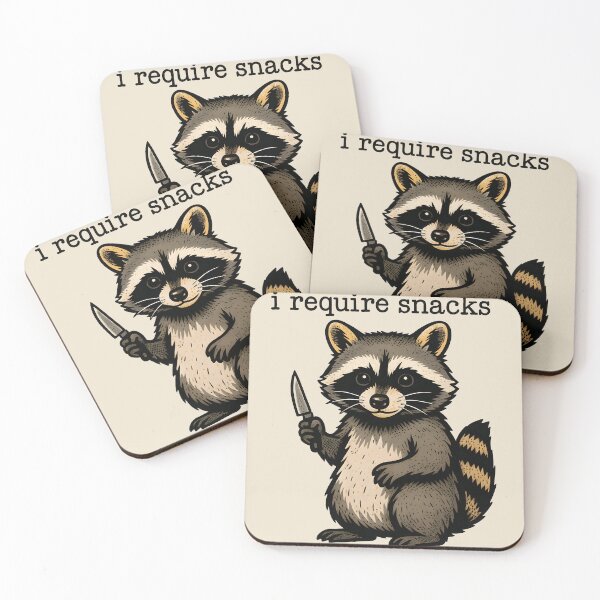 Item preview, I Require Snacks Raccoon Pop Art Snack Demand designed and sold by rafalZielinski.