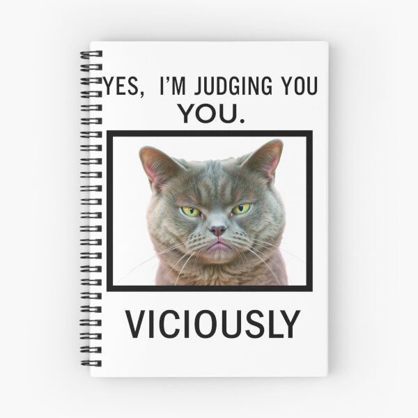 Item preview, I'm judging you viciously Birthday funny prank meme gift weird cat satire designed and sold by CheeseBlueprint.