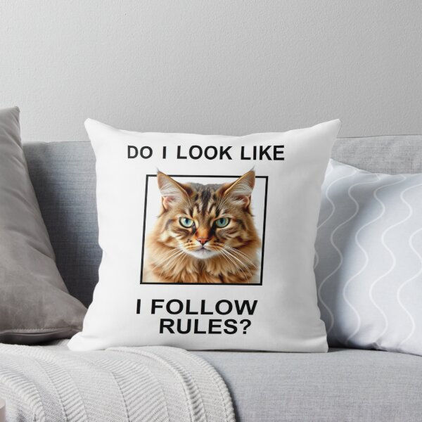 Item preview, Do i look like follow rules Birthday funny prank meme gift weird cat satire designed and sold by CheeseBlueprint.
