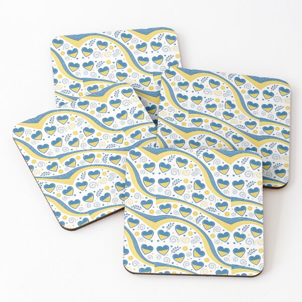 Item preview, Love Ukraine Pattern: Hearts, Flowers, and Blue-Yellow Colors. designed and sold by RGShirtWorks.