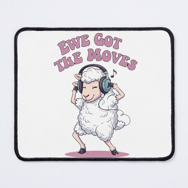 Item preview, Dancing Sheep with Headphones Cartoon Music Art designed and sold by WittyNest Studio.