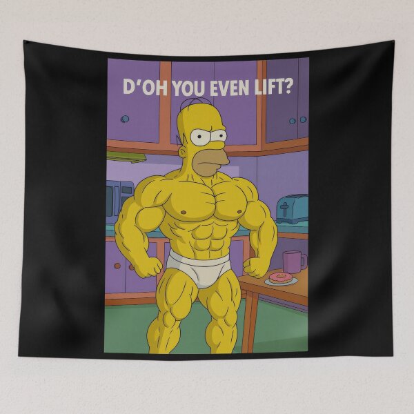 Artikelvorschau, Buff Homer Simpson-Parodie – Hältst du überhaupt Gewichte? entworfen und verkauft von Enea Kelo.