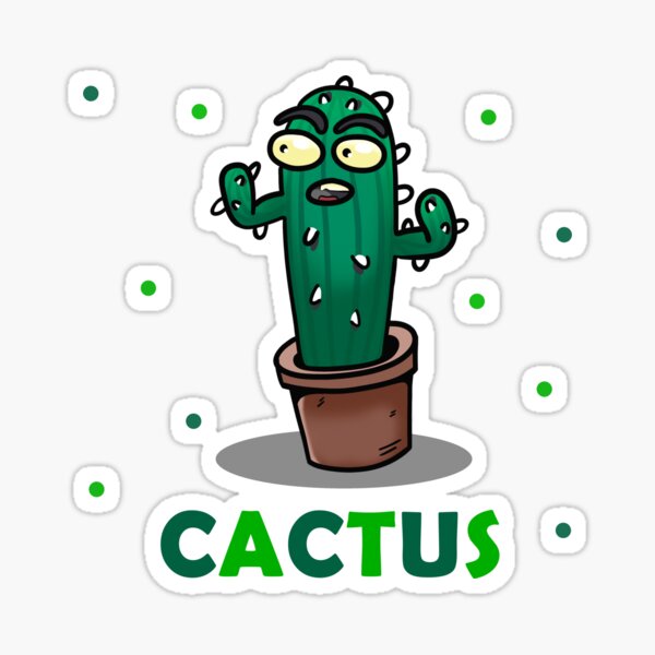 Item preview, Funny Cartoon Cactus – Quirky Plant in a Pot Illustration designed and sold by Jonny-Shop.