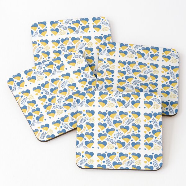 Item preview, Ukrainian Flag Hearts Seamless Pattern. designed and sold by RGShirtWorks.