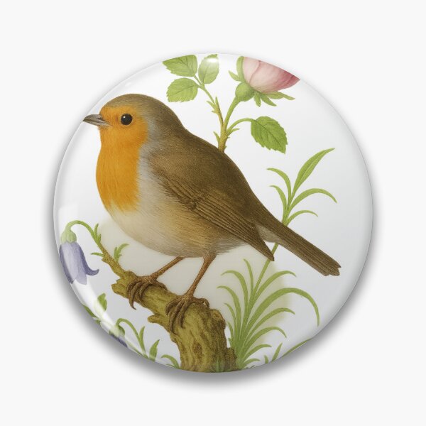 Item preview, Robin Bird Vintage Porcelain German Meißen Style Illustration designed and sold by Edith Leyster.