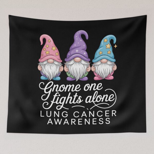 Item preview, Gnome One Fights Alone Lung Cancer Awareness designed and sold by WalshDrawnLaugh.
