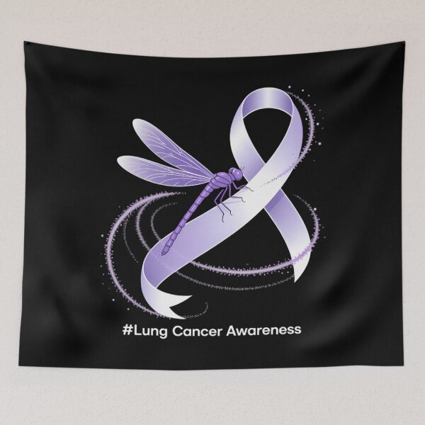 Item preview, Hippie Dragonfly White Ribbon Lung Cancer Awareness designed and sold by WalshDrawnLaugh.