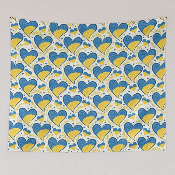 Item preview, Ukrainian Flag Heart Seamless Pattern for Solidarity. designed and sold by RGShirtWorks.
