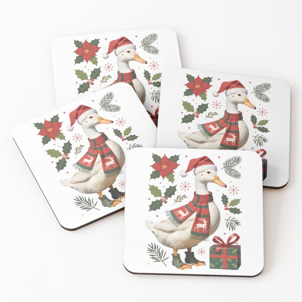 Item preview, Whimsical Christmas Goose in Santa Hat – Festive Holiday Illustration designed and sold by Snifferius.