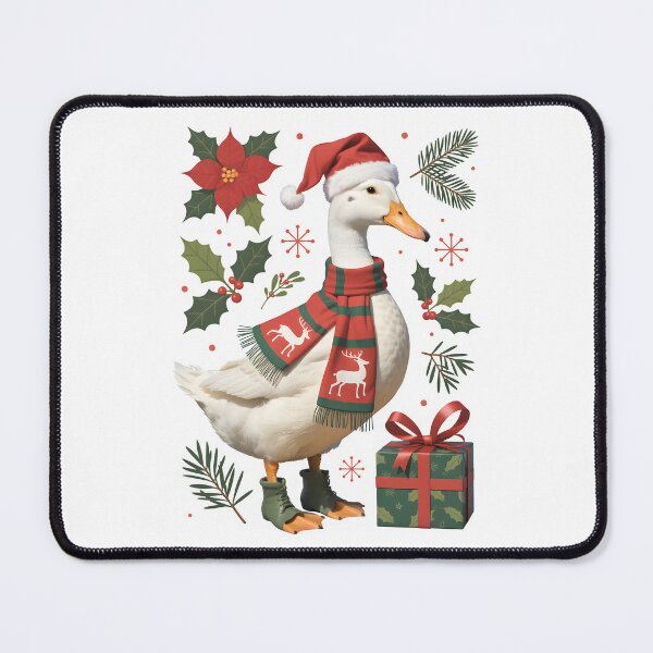 Item preview, Whimsical Christmas Goose in Santa Hat – Festive Holiday Illustration designed and sold by Snifferius.