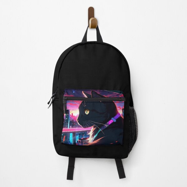 Item preview, Anime Cat in Neon Cyberpunk City designed and sold by Space-Galaxy.