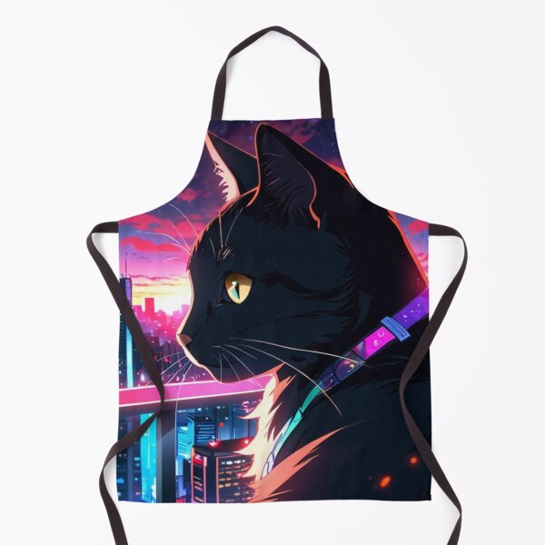 Item preview, Anime Cat in Neon Cyberpunk City designed and sold by Space-Galaxy.