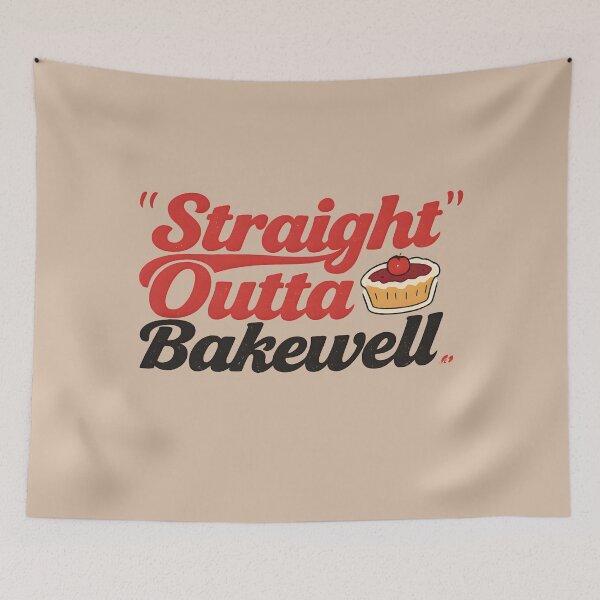 Item preview, Straight Outta Bakewell Funny British Foodie Tee designed and sold by Uglyandcute.