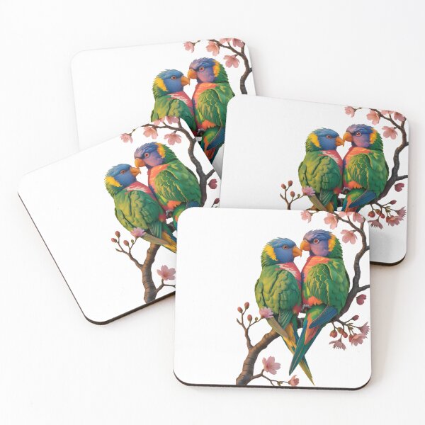 Item preview, "Feathered Romance: The Dance of Rainbow Lorikeets" designed and sold by MUV3.